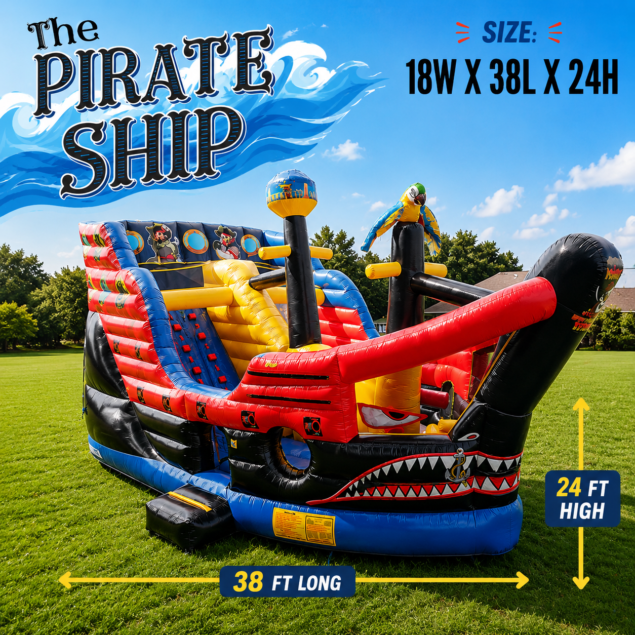 Pirate Ship 18W X 38L X 24H